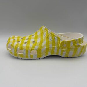 Crocs Classic Gingham Clog – Yellow / White – Men’s 7 / Women’s 9